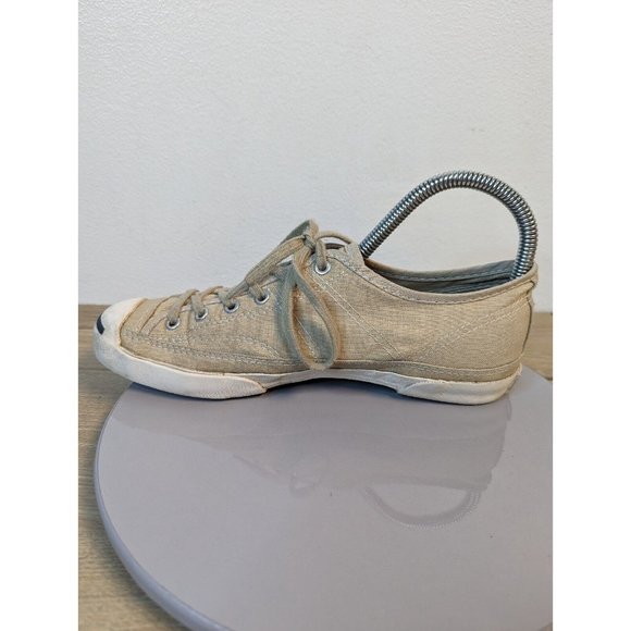Converse Jack Purcell Tan White Canvas Low Top Casual Sneakers 540345C size 7.5 - Picture 7 of 10